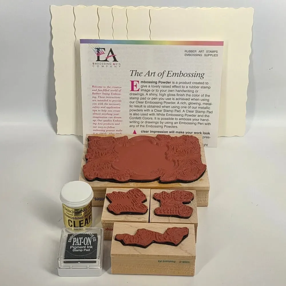 EMBOSSING ARTS COMPANY – VINTAGE 1994 POSTCARD EMBOSSING KIT – COMPLETE NOT USED